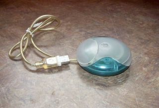 Vintage Apple M4848 Blueberry - Blue Usb Puck Style Mouse