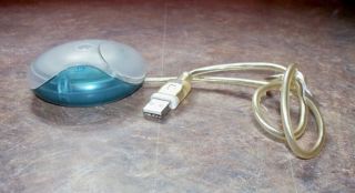 Vintage Apple M4848 Blueberry - Blue USB Puck Style Mouse 3