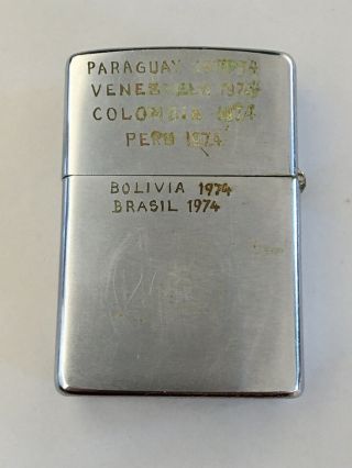 1973 Silver Tone Zippo Lighter Embassy Of The United States Of America Vintage 2