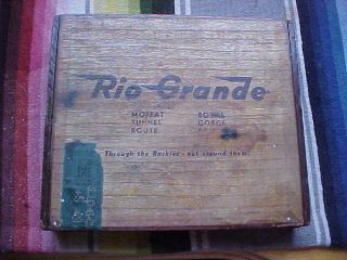 Antique Cigar Box - Railroad - Vintage Rio Grande Railroad Wood Cigar Box -