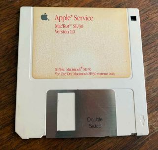 Vintage Macintosh Se/30 Diagnostic Software - 3.  5 Floppy Disk / 1989 Mactest