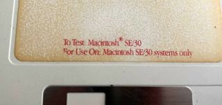 Vintage Macintosh SE/30 Diagnostic Software - 3.  5 Floppy Disk / 1989 MACTEST 2
