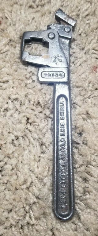 Vintage Trimont Mfg Co Pipe Trimo Size 6 " Pipe Wrench Roxbury Ma Usa Pat 1916