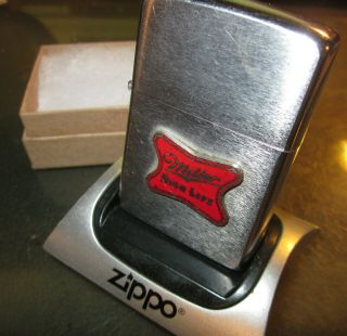 Vintage 1971 Rare Miller Beer Zippo Lighter Solid Fuel Cell Rare