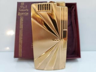 Vintage Ronson Pal Gold Tone Lighter And Cigarette Case Box