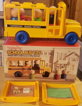 Vintage Tuppertoys School Bus To Classroom Toy 1987 Dart Usa