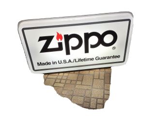 Vintage Zippo Lighter Light Up Sign 12 1/2” X 20” Plastic