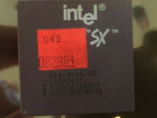 Vintage Intel 486 A80486sx - 33 Sx797 Processor 1989 Malay