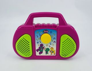 Vintage Barney Musical Radio Stereo Boombox Songs Purple Dinosaur &