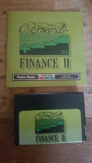 Rare Early Tandy Radio Shack Color Computer Software Pak - Finance Ii