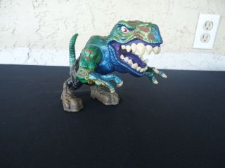 Vintage 1996 Mattel Extreme Dinosaur Figure Toy T - Bone T - Rex Metallic