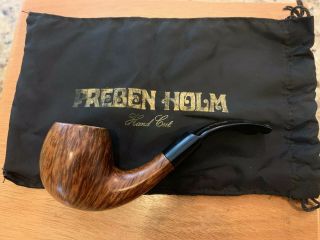 Early Preben Holm Denmark Grade 3 Hand Cut Pipe - Freehand Flame Grain,  Orig Bag