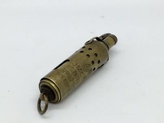 Antique Wwi Jmco Australian Pat 1912 Brass Trench Lighter W/ Wind Light Screen