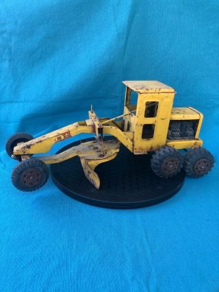 Marx Vintage 1960s Yellow Road Grader Construction Toy Pressed Steel As - Is