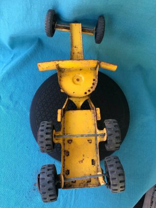 MARX Vintage 1960s Yellow Road Grader Construction Toy Pressed Steel As - Is 2