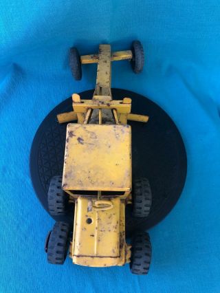 MARX Vintage 1960s Yellow Road Grader Construction Toy Pressed Steel As - Is 3