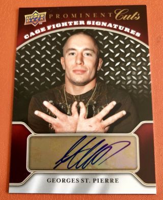 2009 Upper Deck Prominent Cuts Gsp Georges St Pierre Auto Rare Rc Card 1/1 Ebay