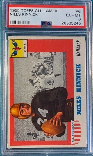 1955 Topps Football All American 6 Nile Niles Kinnick Psa 6 Perfecly Centered