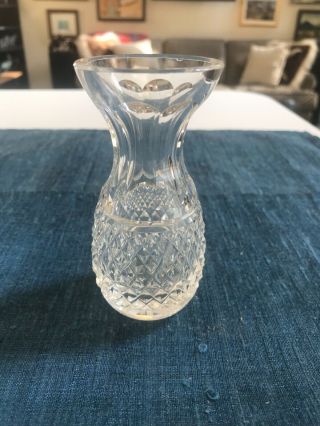 Vintage 4 " Waterford Giftware Cut Crystal Violet Vase In