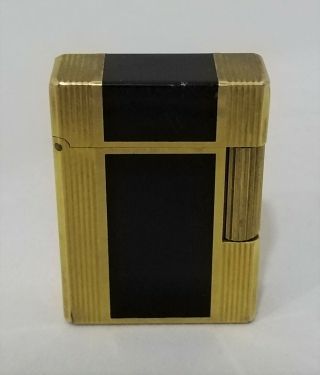 Vintage Dupont Lighter Chinese Lacquer Black And Gold