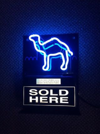 Vintage Camel Cigarettes Lighted Neon Blue Display Sign 2001 Fallon Made Usa