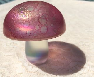 Vintage Glass Mushroom Paperweight Opalescent