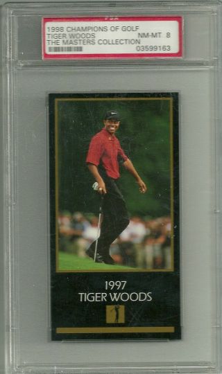 1998 1997 Masters Champions Of Golf Tiger Woods Rc Rookie Card Psa 8 Grand Slam.