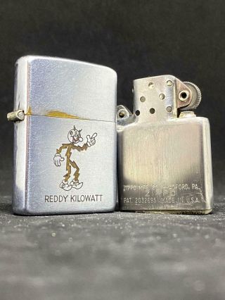 Rare 1947 - 1949 Reddy Kilowatt 3 Barrel Hinge Vintage Zippo Lighter Double Sided
