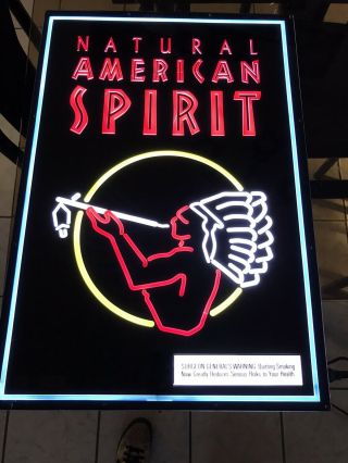 Natural American Spirit Cigarette Cigar Tobacco Light Advertising Sign