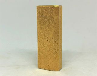 Auth Cartier Must De K18 Gold - Plated Brushed Bark Pentagon 5 - Sided Lighter Gold