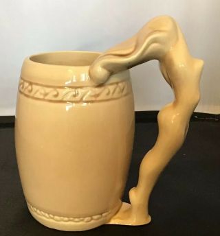 Vintage Dorothy Kindell Ca.  Pottery Nude/ Risque Lady Striptease Mug