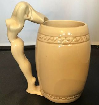 Vintage Dorothy Kindell Ca.  Pottery Nude/ Risque Lady Striptease Mug 3