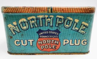 Antique North Pole Cut Plug Smoking Tobacco Tin,  United States Tobacco Co. ,  VA 2