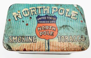 Antique North Pole Cut Plug Smoking Tobacco Tin,  United States Tobacco Co. ,  VA 3