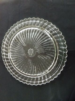 Vintage Footed Cake Plate 11.  25 " Clear Glass Euc