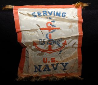 Vintage Ww2 Us Navy Son In Service Banner - Window Flag