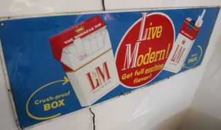 Vintage Tin Advertising Sign L & M Filters Live Modern