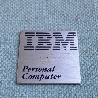 Ibm Personal Computer Metal Tag Label 286 386 Case Pc At Vintage 1”x1”