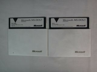 Oem Vintage Microsoft Ms - Dos 5 5.  25 Floppy (2) Disk Set