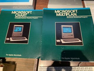 Vintage 1984 Manuals Microsoft Chart And Microsoft Multiplan For Macintosh