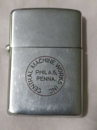 Vtg 1940s Zippo Lighter 3 Barrel Hinge 2032695 Central Machine Phila Pa