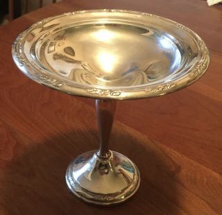 Vintage Frank M Whiting Sterling Silver Compote Pedestal Dish Wheat Design 3x6x6