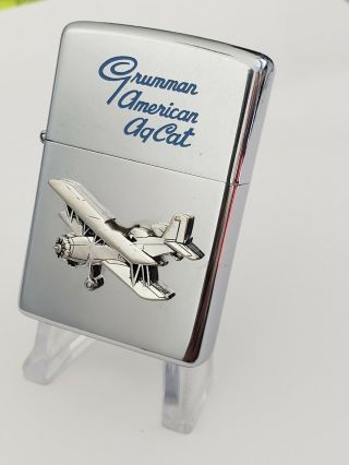 1979 Vintage Zippo Lighter Grumman Ag Cat Bi - Plane Mid - Continent Aircraft Corp