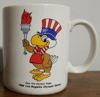 Vintage 1984 Los Angeles La Olympics Games Sam The Olympic Eagle Coffee Mug Cup