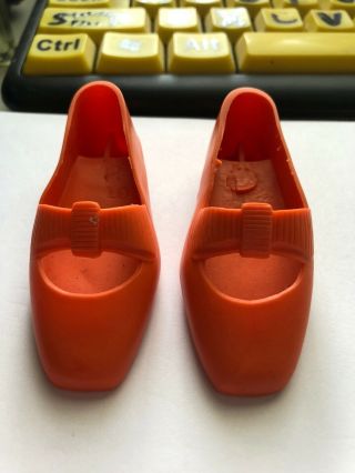 Vintage Ideal Very Dark Orange Bow Tie Shoes For Crissy,  Kerry,  Tressy