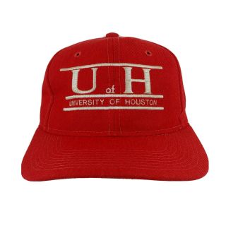 Vtg University Of Houston Cougars Split Bar Snapback Hat U Of H Cap The Game 90s
