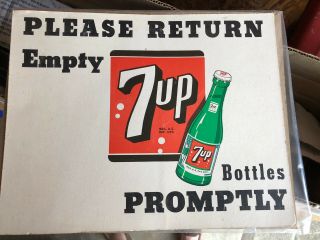 Vintage 7 Up Cardboard Counter Display Advertising Sign