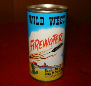 Vintage Wild West Firewater Ring Pull Tab Flat Top 1970 