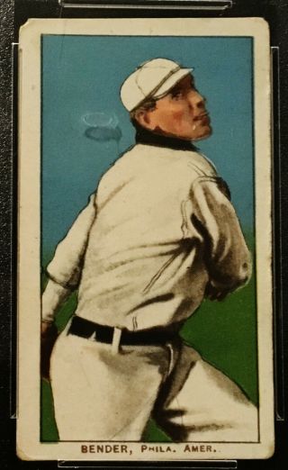 1909 T206 Chief Bender Pitching No Trees PSA 2 Athletics Sweet Caporal Back 2