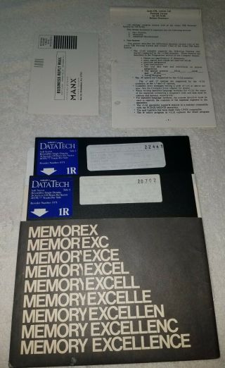 Aztec Ibm Cp/m 86 Version 3.  20d & Prime Version 1.  06d 8 " Floppy Disk